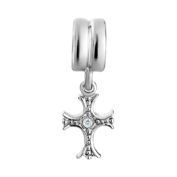 FREE S/H Pugster Celtic Cross Dangle Charm - Fits Pandora - Picture 2 of 3